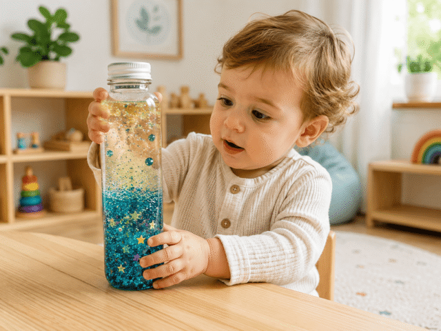 Bouteille sensorielle : l&rsquo;activité Montessori qui fascine les tout-petits