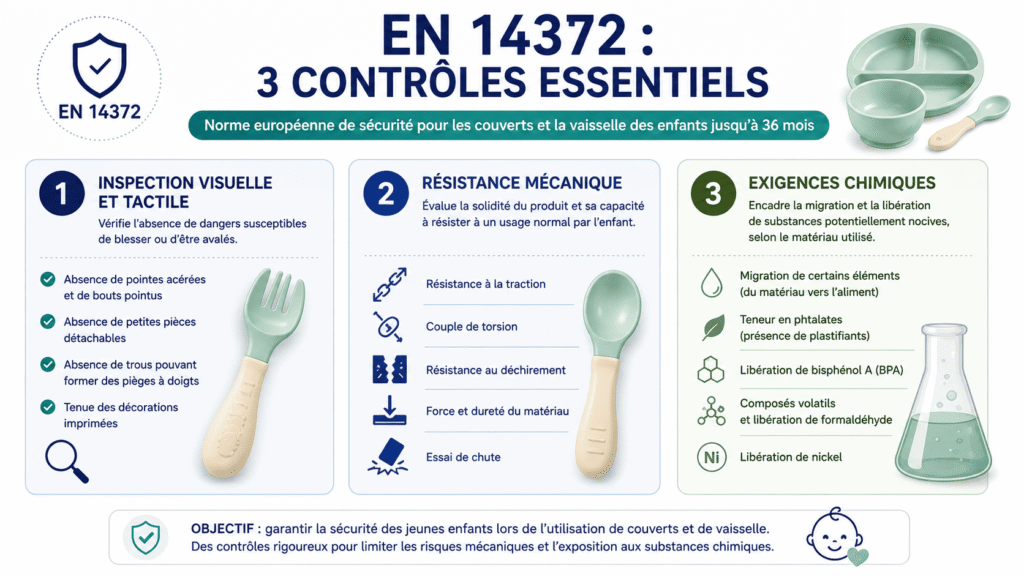 Exigences de sécurité EN 14372 pour les couverts et la vaisselle bébé