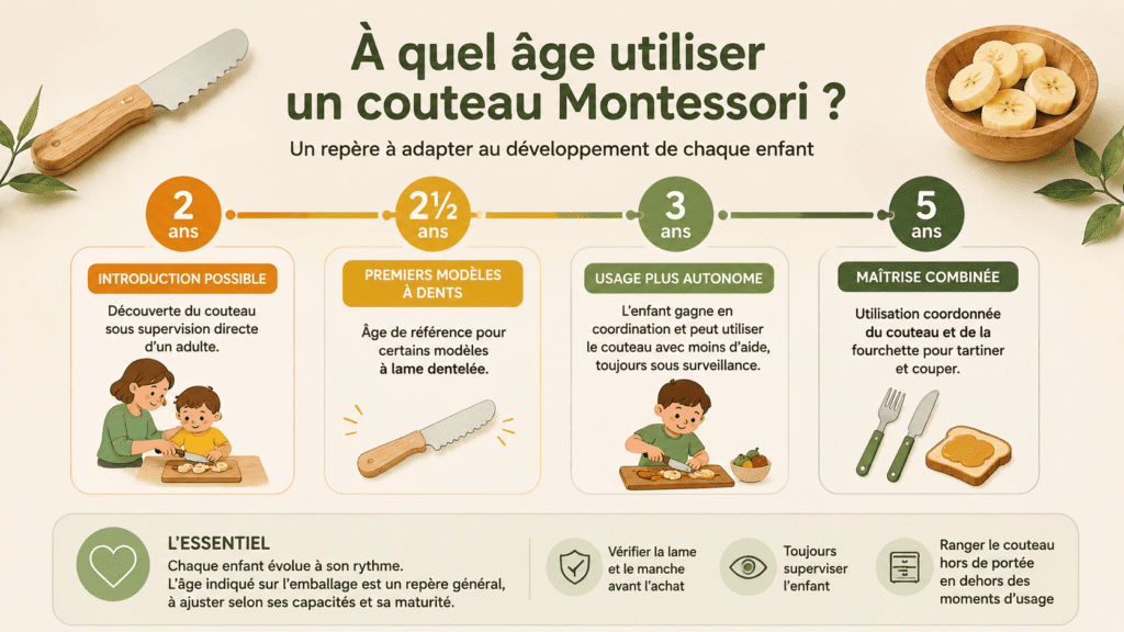 Couteau Montessori 2 ans : à quel âge et comment bien le choisir