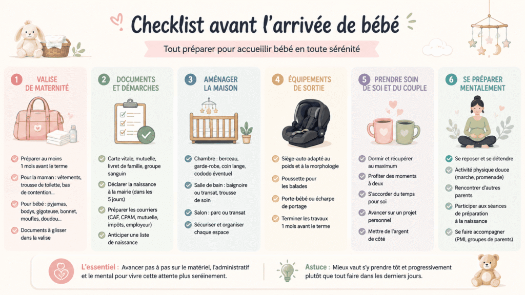 checklist avant arrivée de bébé