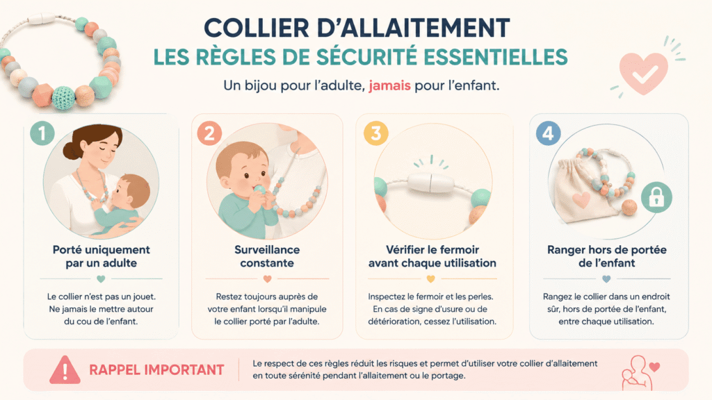 regle de secu pour collier allaitement