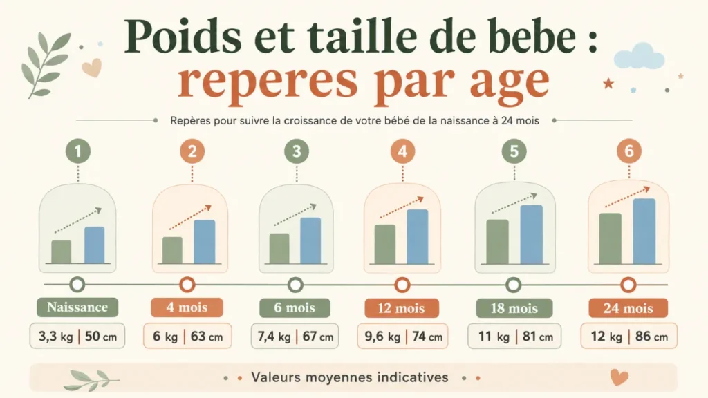 poids et taille de bebe - repères par âge