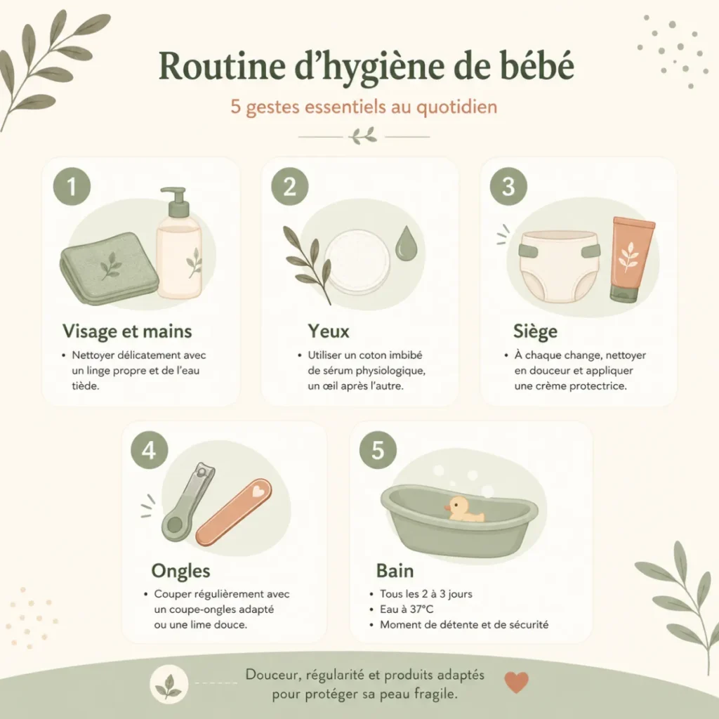 routine d'hygiène pour bébé