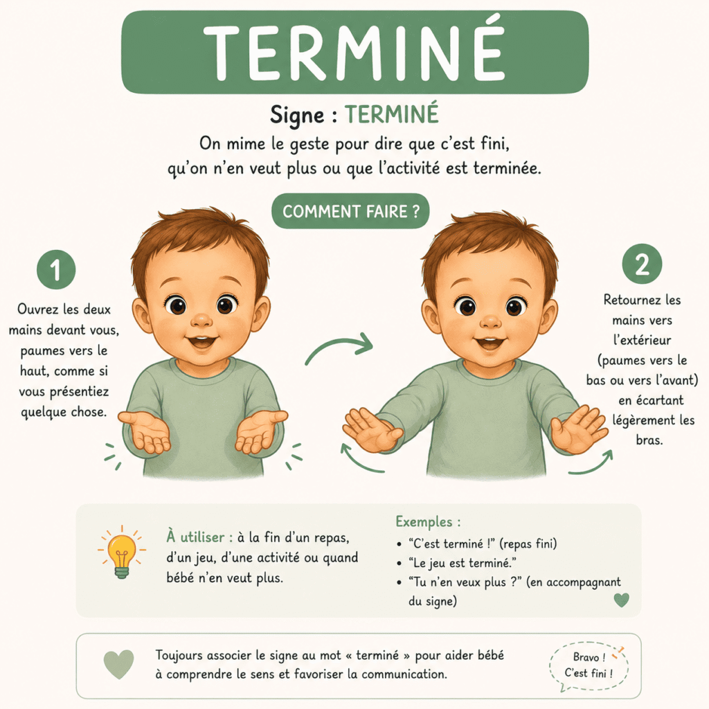 terminé en langage bebe