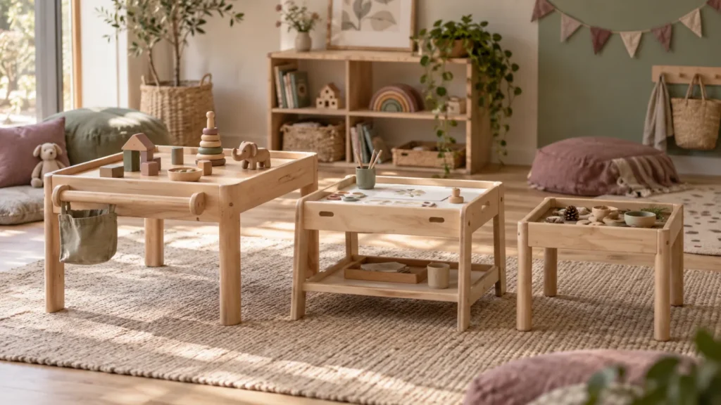 3 tables Montessori